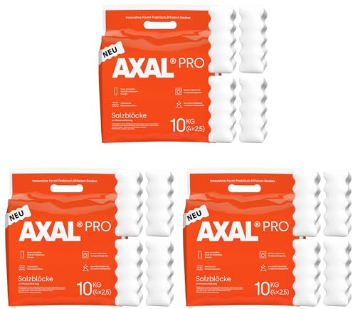 Water Softening Salt Blocks 10kg x 3 | EN973 Grade A Food Grade Salt | High Purity for Water Softeners | Reduces Limescale & Improves Appliance Efficiency | Suitable for Domestic & Commercial Use