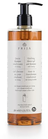 Prija Haut & Haarshampoo mit Ginseng 18x 380ml + 18x Pumpspender Hair & Body Duschgel