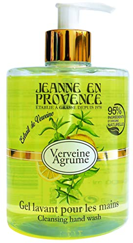 JEANNE EN PROVENCE - Gel lavant pour les Mains - Parfum Verveine Agrumes - Flacon Pompe 500 ml - 95% d'Ingrédients d'Origine Naturelle - Fabriqué en France à Grasse