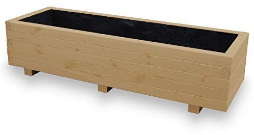 alfalux Hochbeet Blumenkasten aus Holz Pflanzkübel Garten Balkon Terrasse Eiche 115 x 40 x 30H cm 115KAN4030EI