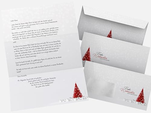 Weihnachtsbriefpapier mit Umschlag 100-tlg. | Wintertraum | 50 Blatt Motivpapier A4 + 50 DIN LANG Briefumschläge OHNE FENSTER | weihnachtliches Briefpapier Set