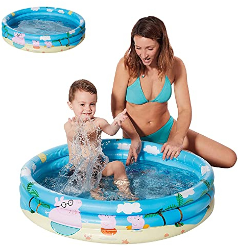 Smart-Planet Planschbecken Peppa Pig aufblasbar - 100 x 23 cm - 3-Ring-Pool Peppa Wutz - Kinderpool - Babypool - Schwimmbecken - Aufstellpool