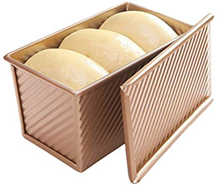 BSTCAR Molde de pan con tapa, bandeja antiadherente, molde para pan con orificios ventilados para cocción rápida