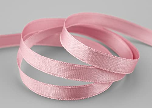 finemark 25 m x 10 mm Satinband ROSA Altrosa (021) doppelseitiges Schleifenband aus Satin ohne Draht weich und glänzend Geschenkband Deko Band Double face Dekoband Dekorieren Basteln