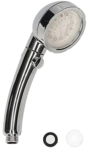 Irishom Pommeau de Douche à LED avec Interrupteur de Pause Marche/arrêt Lampe Flash 3 Couleurs à Changement Automatique d'économie d'eau Pomme de Douche à Main Haute Pression G1 / 2