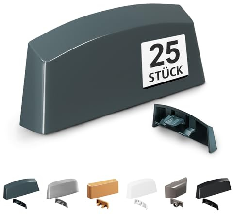 VOOXA 25St Wasserschlitzkappen 36mm für Schlitzen 29-30x5mm Anthrazit 7016 | Für Schlitzfräsungen 29-30x4,6-5mm | passend für Fenster & Türen | einfache Montage Anthrazitgrau RAL7016