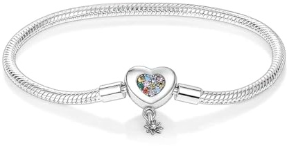 Pandach Armband Damen 925 Sterling Silber, Armbänder Moments Schlangen-Gliederarmband Armkette Valentinstag Muttertag Geburtstags Weihnachten Geschenk für Frauen Freundin Mama CMB051