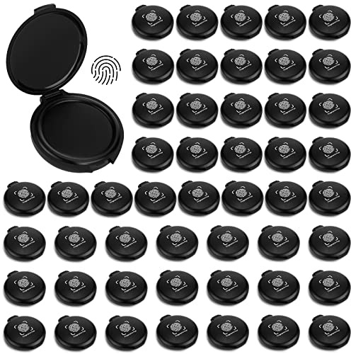 50 Pcs Fingerprint Ink Pad Black Finger Print Stamp Pad Mini Inkless Thumbprint Pads for Home Office Bank Identification Security ID Fingerprint Cards Law Enforcement Notary Supplies, 2.3 x 2 Inch