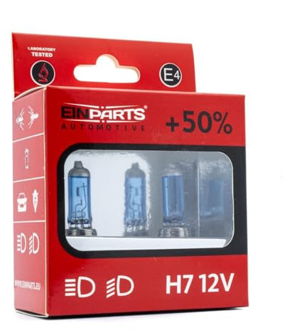 EINPARTS H7 Glühlampe Fernscheinwerfer 55W 5000K PX26d Fernlicht Halogen Birne EPB12K