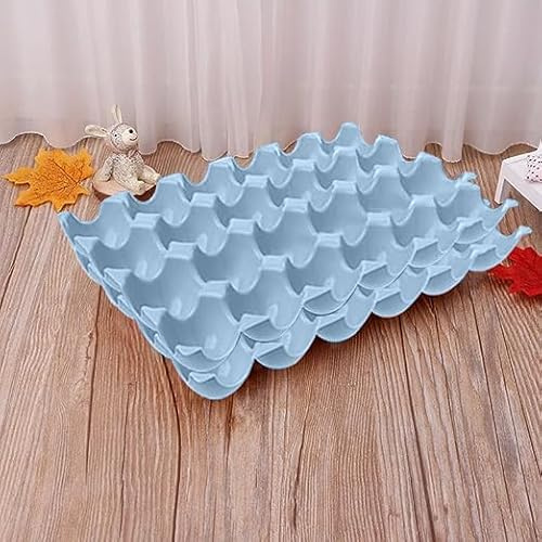 24 Egg Tray - Classic, Simple, Practical, Nesting, Contemporary, Minimalist, Space Saving, Recycled Food Grade PEVA, BPA-free, Large Cavity, Each Tray Stores & Protects 24 Eggs, Set of 2, Blue