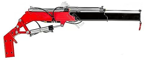 LESU Luffing Jib Kran 1/14 RC idraulico ribaltabile gru con braccio di volo, Telecomando, Rosso, Scala 1:14, Costruzione, Unisex, Giovani