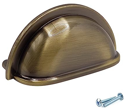 M4TEC Cup Kitchen Door Handles Antique Brass Bedroom Furniture Pull Handles Kitchen Cabinets Door, Cupboards, and Drawers Door Handles - VD7 Series: 76 mm Pack of 10