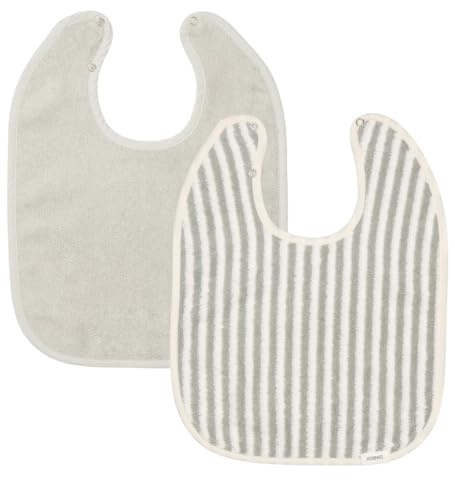 Koeka Zweierpack Lätzchen - Für Jungen Und Mädchen - 2Er Set Baby Lätzchen - Extrem Saugfähig - Verstellbar - Playa - Bio-Baumwolle - Blau/Weiß - Einheitsgröße
