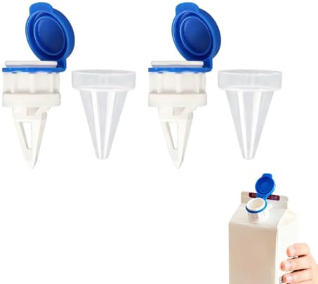 Milk Bottle Pourers, 2PCS Reusable Milk Bottles Pour Spout Covers Easy to Pour Milk Beverage Extension Mouth Portable Drinks Wine Cocktail Dispenser