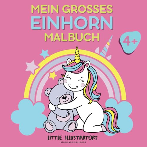 Mein grosses Einhorn Malbuch: 70 niedliche und originelle Motive für Kinder zum Ausmalen, quadratisches Format ideal für kleine Hände, ein tolles Geschenk für Mädchen