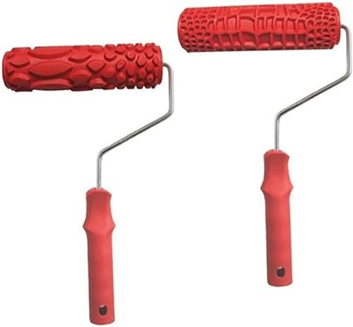 SFQEVHRZ Rulli per verniciatura， Rullo per facciate， Rullo for Pittura murale Fai da Te con Motivo in Rilievo e Manico in plastica, 2 Pezzi, rulli con Texture da 7 Pollici for Decorazione murale