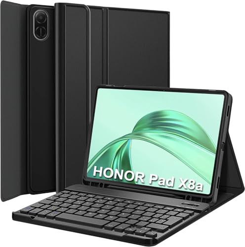 Wineecy Tastiera Custodia per Honor Pad X8a 11 Pollici 2024 [Layout Italiano], Slim Cover con Magnetica Wireless Bluetooth Tastiera Keyboard con Portapenne (Honor Pad X8a)