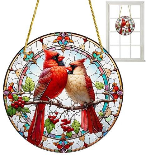 lanliflying Sonnenfänger, Vogel, bunte Fensterdekoration, gebeizter Acryl-Sonnenfänger, Fenster-Wanddekoration, Sonnenfänger-Ornament für Fenster