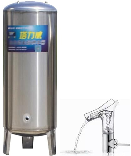 ylpddmm Edelstahl-Druckbehälter, Ausdehnungsgefäß Heizung Automatische Leitungswasse 60L-300L, Wasserspeichertanks Aus Edelstahl Für Haushalt/Haus/Keller, Vertikale Trinkwasser-Behälter,160L