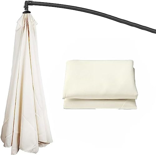 Auvent de rechange pour parasol de 3 x 3/2,7 m, 8 baleines et 6 baleines, toile imperméable pour terrasse, jardin, plage et terrasse - Beige
