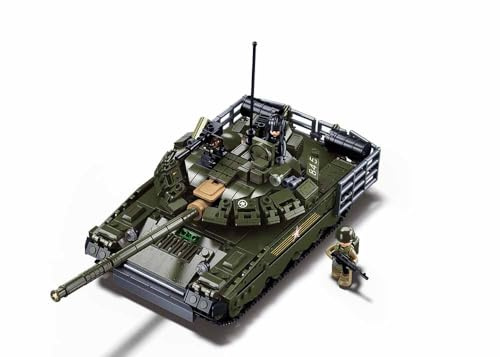 Sluban T-80BVMS Militär Panzer Modellbausatz, 1:35 Maßstab, 798 Teile, 2-in-1 Design, M38-B1178, Orange, Lila, Weiß, Gold