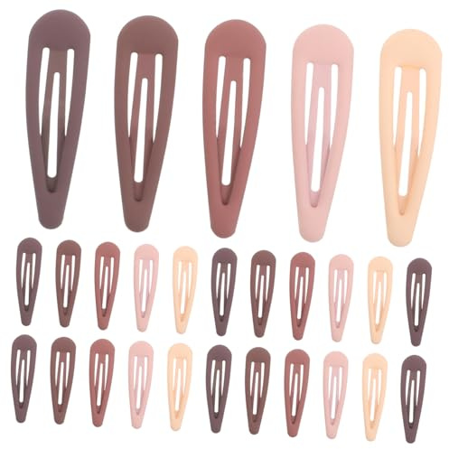MOTHNUR 30pièces Lot De Barrettes Cheveux Métal Clips à Pression Forme Goutte Eau Accessoires Antidérapants Pour Femmes Et Filles Usage Quotidien Coiffure