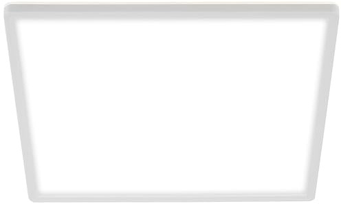 BRILONER - Plafoniera LED con luce indiretta, piatta, luce bianca neutra, lampada soffitto, plafoniera, plafoniere led a soffitto, camera da letto, lampadari moderni, 42 x 42 x 3 cm, bianco