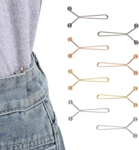 XHYASD 60 stycken byxlinning klämmor justerbar bältesklämma för byxor jeans | 60 stycken, justerbara, flerfärgade, utan sömnad, för byxor kjolar jeans