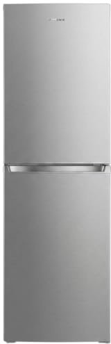 Teknix STF1725X Freestanding 50/50 Fridge Freezer, Compact 250L Capacity, Adjustable Temperature Control and Legs, Reversible Doors, Efficient LED Light, 4 Star Freezer Rating - in Inox