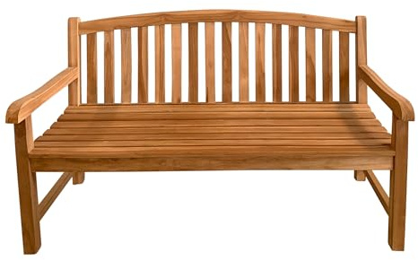 AXI Suki Gartenbank aus Teak Holz in Braun | Holzbank mit Armlehnen | Teakholz Parkbank für den Garten/Terrasse mit Rückenlehne für 3 Personen | 150 x 63 x 95 cm