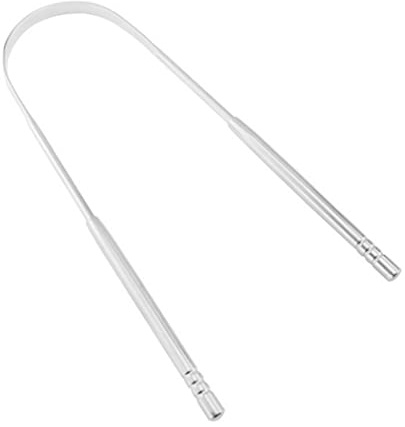 Rostfritt stål tungskrapa tungrengörare ayurvedisk för optimal hygien (silver)
