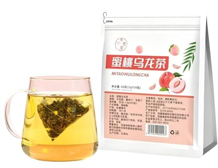 Peach and White Peach Oolong Fruit Tea 90g (30 triangular bags) Suitable for both hot and cold brewing. Fruity(3pcs)