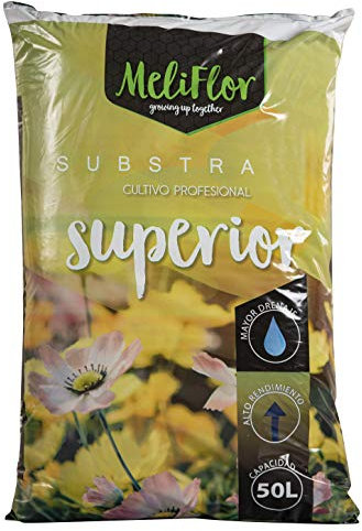Sustrato Universal Meliflor Superior 50L, PH Estabilizado,Mayor Drenaje (con Perlita y Fibra de Coco)