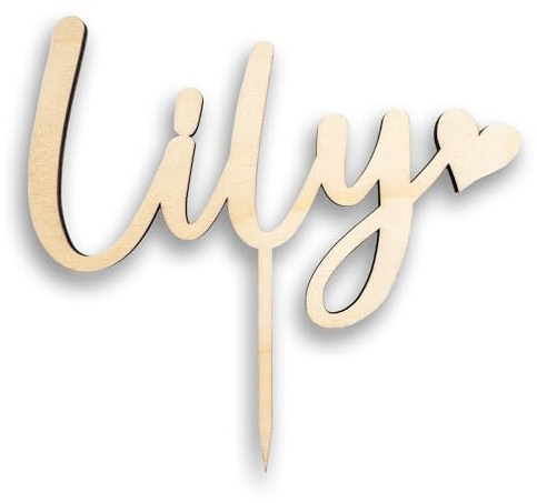 Suzu Papers Cake Topper Geburtstag Name personalisiert - Tortenstecker mit Wunschname und Zahl - Tortendeko Geburtstagsfeier Erwachsene und Kindergeburtstag (Birke)