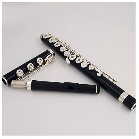 Querflöte 17 Löcher Ebenholzflöte Offenes Loch Versilbert E Key Natürliche Ebony Holz Professionelle Flöte