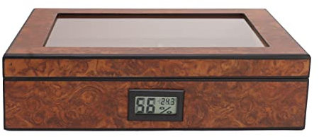 Tnfeeon Zigarren-Humidor-Box, Zigarren-Aufbewahrungsbox mit Glasplatte für den Haushalt