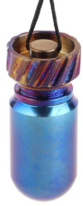 Hamans Pillendose mit Schlüsselanhänger, tragbar, wasserdicht, Titan, klein, Pillendose, EDC-Pillendose für Männer und Frauen, Outdoor, Camping, Reisen