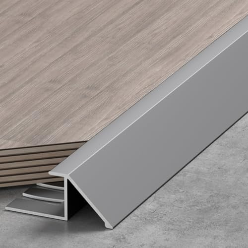 Transition Strip Wood Flooring Transition Ramp Reducer, Indoor Metal Threshold Cover For Uneven Floors/Tiles/Carpet, Laminate Underlay Edge Trimming Bar (Color : Light Gray, Size : 10Mm-12Mm)