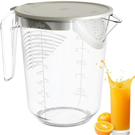 Vaso medidor para líquidos, vaso medidor, vaso de cocina con asa y báscula, multimedidor fácil de leer para harina, azúcar y cocinar
