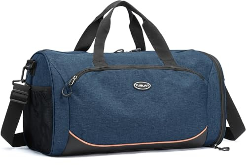 TUGUAN Sport gymväska för män 30 L små träningsväskor med skofack och våt ficka fitness simning, BLÅ, M, Gym, sport, resor, fitness, träning, camping