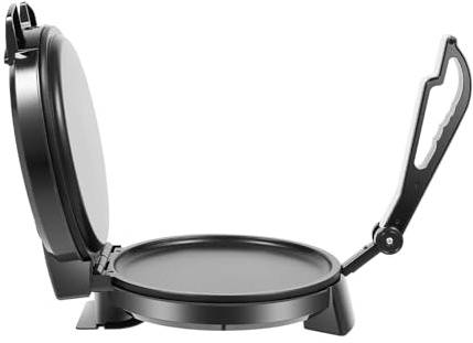 Electric Tortilla Press, 1200W Mini Pancake Maker with Anti-Scald Handle and Indicator Lights, Temperature Adjustable 200-260°C, for Pancakes, Empanadas, Pizza