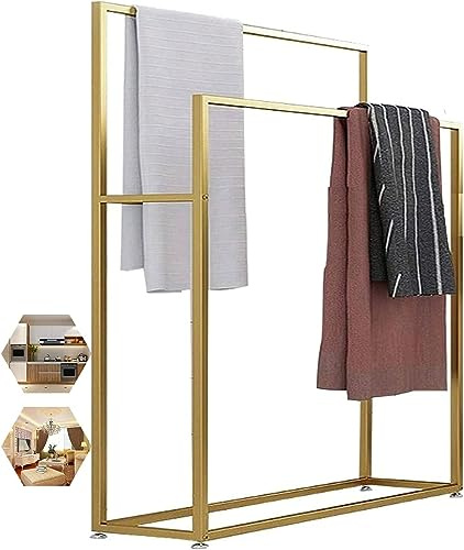 Toallero de metal independiente, elegante soporte para toallas de baño, soporte para toallas de baño, tres colores, ahorro de espacio de almacenamiento (D 65 x 20 x 110 cm)