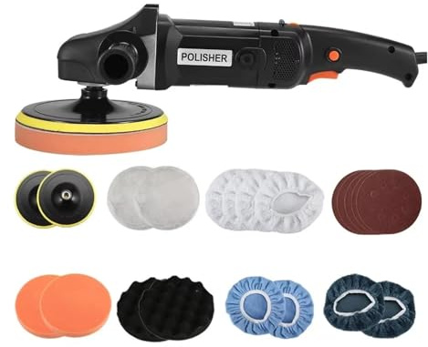 Pulidor De Coche De Alta Potencia De 1400W, 8 Engranajes, Máquina De Encerado De Pulido Eléctrico De Belleza Automática, Detallado De Coches Portátil, Herramientas De Reparación De Arañazos(Package 2)
