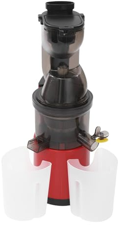 400ml Entsafter Gemüse und Obst mit Anti-Leckventil,60-80 RPM Entsafter Slow Juicer 500W,Juicer Machine aus Edelstahl,doppelkanaliger entsafter 21 * 14 * 40cm (Rot)