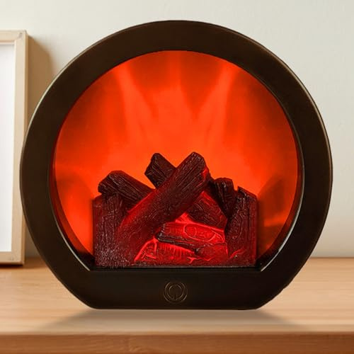 Led Kamin, Kamin Elektrisch, Deko Kaminfeuer mit Flammeneffekt, USB, und Batteriebetrieben für Wohnzimmer Schlafzimmer Café