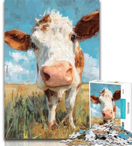 Rompecabezas de 1000 Piezas de Vaca lechera, Toda la Familia, 50x75cm