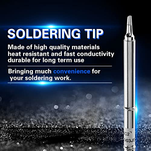 Duokon T12 Series Soldering Iron Tips Welding Tool Replacement for FX-951 Rework Station Rework Station(T12-BC2)