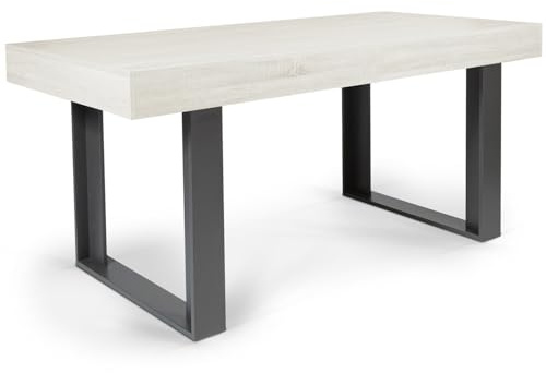 IDMarket - Table à Manger Rectangle Phoenix 6 Personnes Bois Gris 160 cm