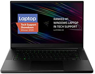 Razer Blade 15 Base Gaming Laptop 2020: Intel Core i7-10750H 6 Core, NVIDIA GeForce RTX 2070 Max-Q, 15.6 FHD 1080p 144Hz, 16GB RAM, 512GB SSD, CNC Aluminum, Chroma RGB Lighting, Thunderbolt 3, Black