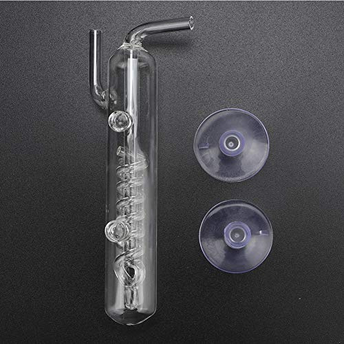 Co2 Diffuser Spiral Bubble Counter Glass for Aquarium, CO2 Bubble Counter with External Control Valve for Water Plants, Air Pump Accessories for Fish